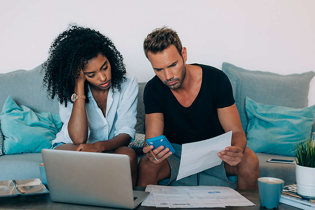 A couple reviewing documents