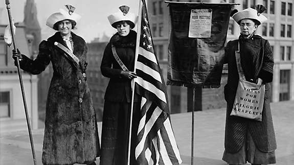 Three american women suffragists.