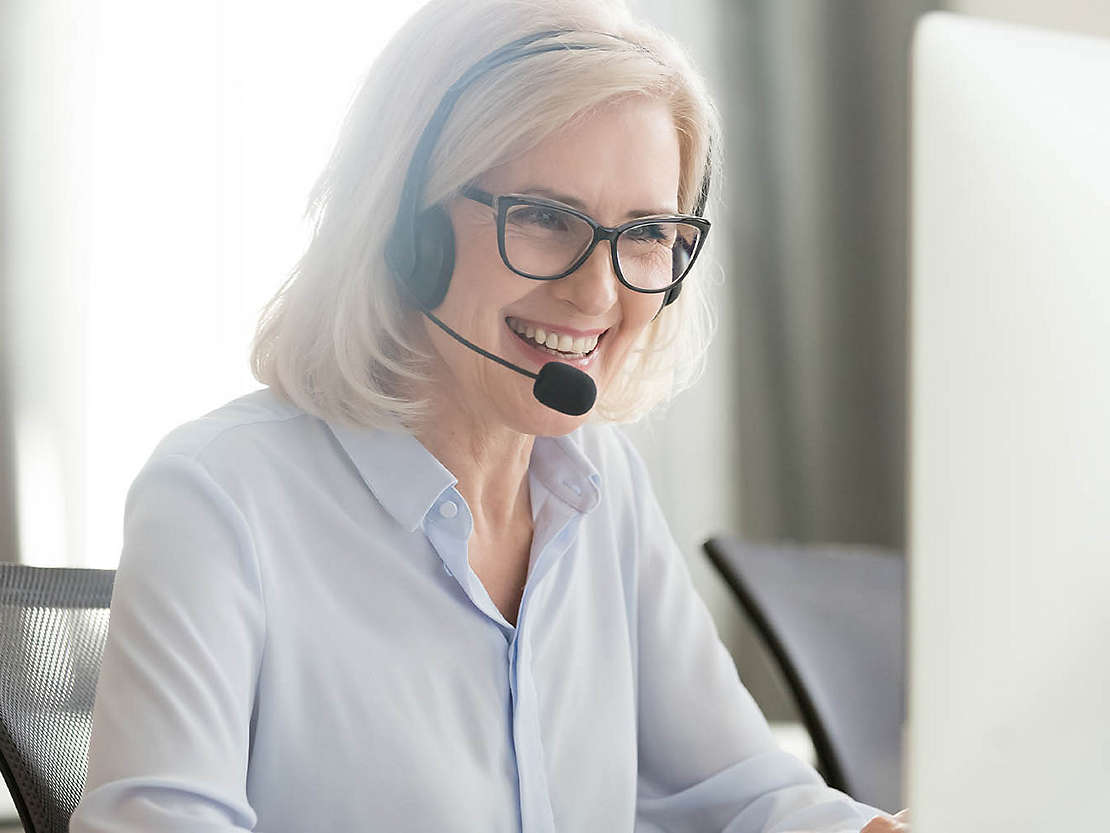 Customer Service Professional on a call.