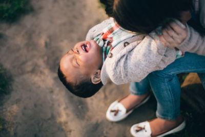 Mom and baby playing