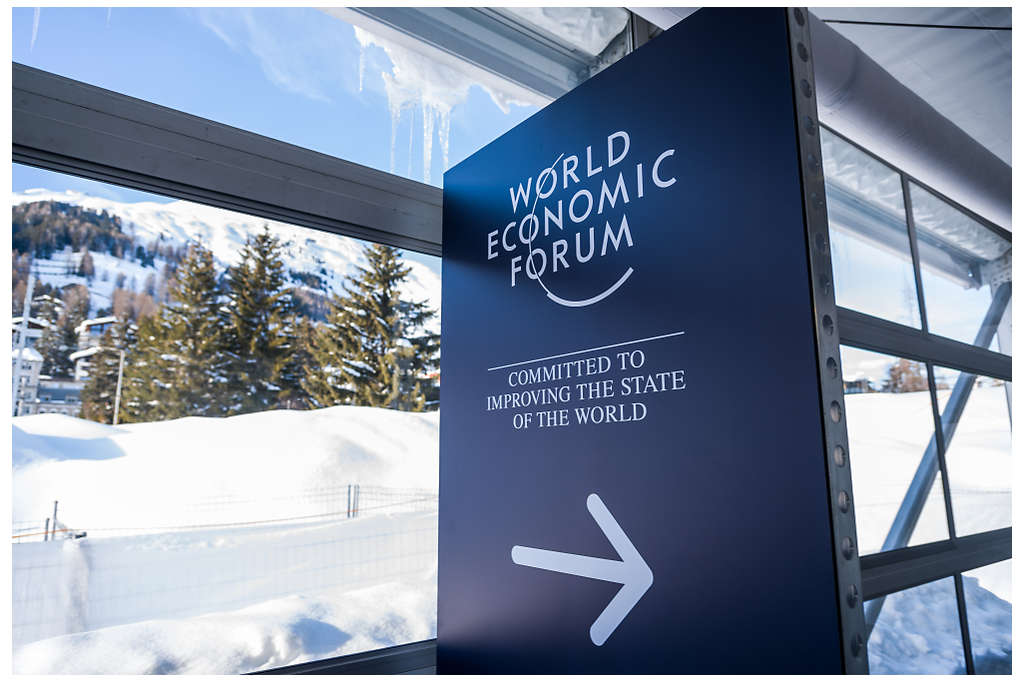 Sign that says World Economic Forum