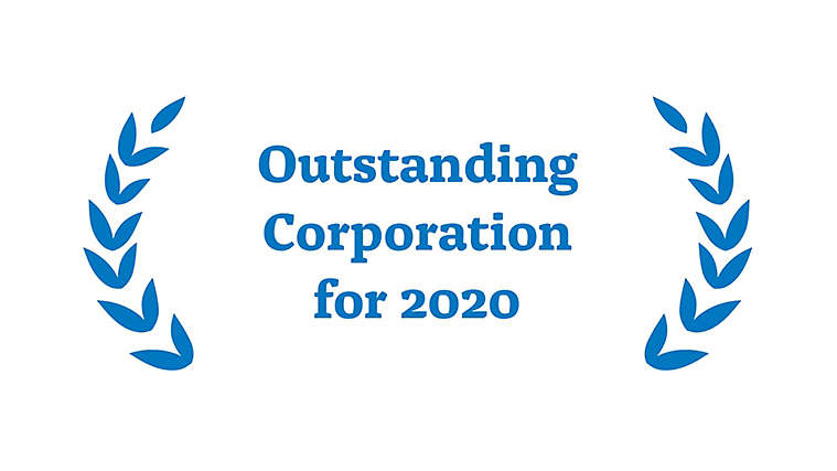 Award for Outstanding Corporation for 2020