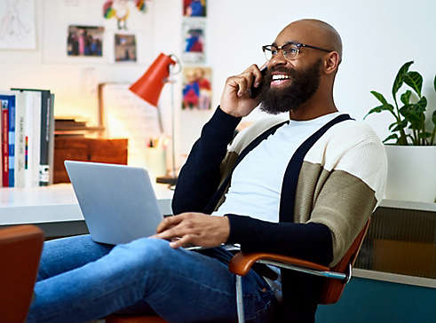 Man talking on cell phone