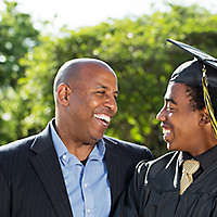 Father and Son at graduation ceremony