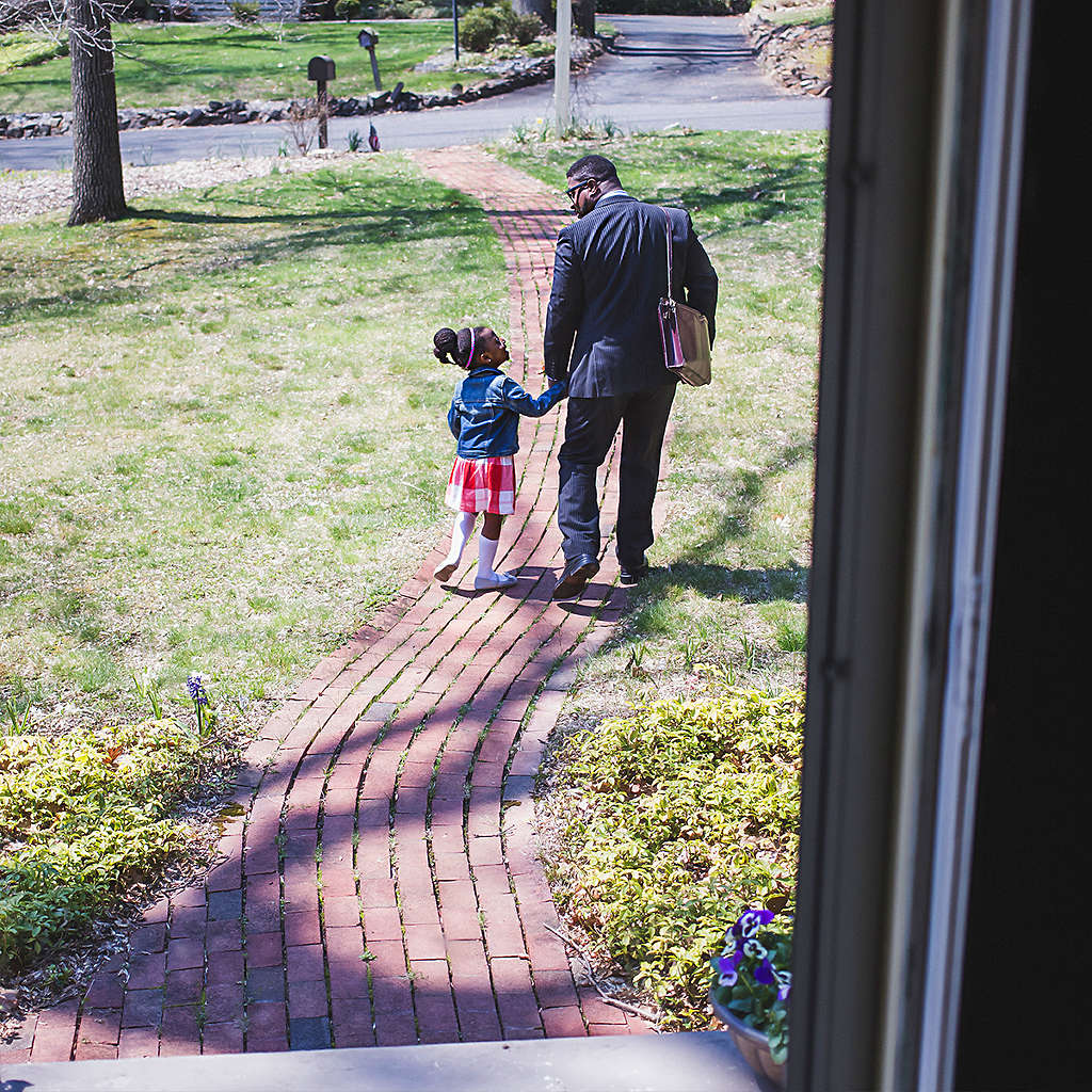 Father and Daughter Walking