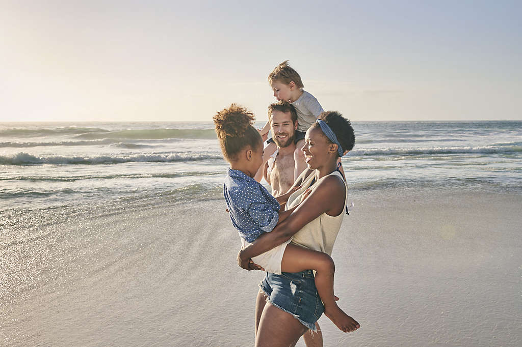 Happy family on the beach