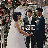 Couple getting married and saying their vows