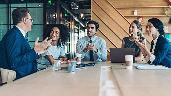 Professional coworkers in meeting at the office 