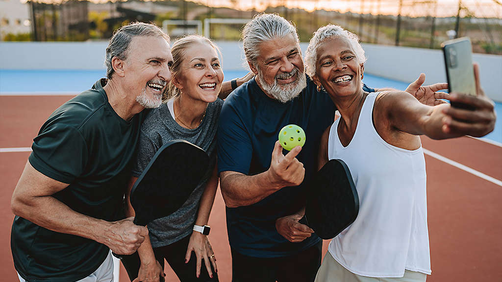 Elderly Playing Pickleball