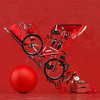 red bikes, sporting. equipment hart etf