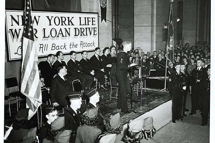 War loan drive at New York Life during World War 2.