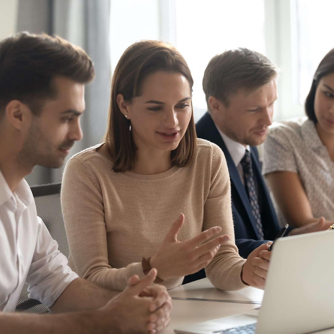 Employees in an office working