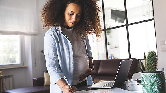 Pregnant woman at work