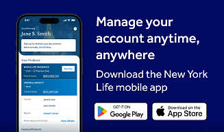 NYL Mobile App with Android and iOS Store Badges