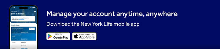 NYL Mobile App with Android and iOS Store Badges