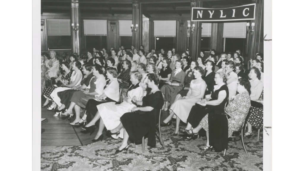 vintage photo of NYLIC meeting of women