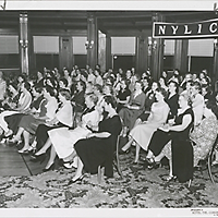 vintage photo of NYLIC meeting of women