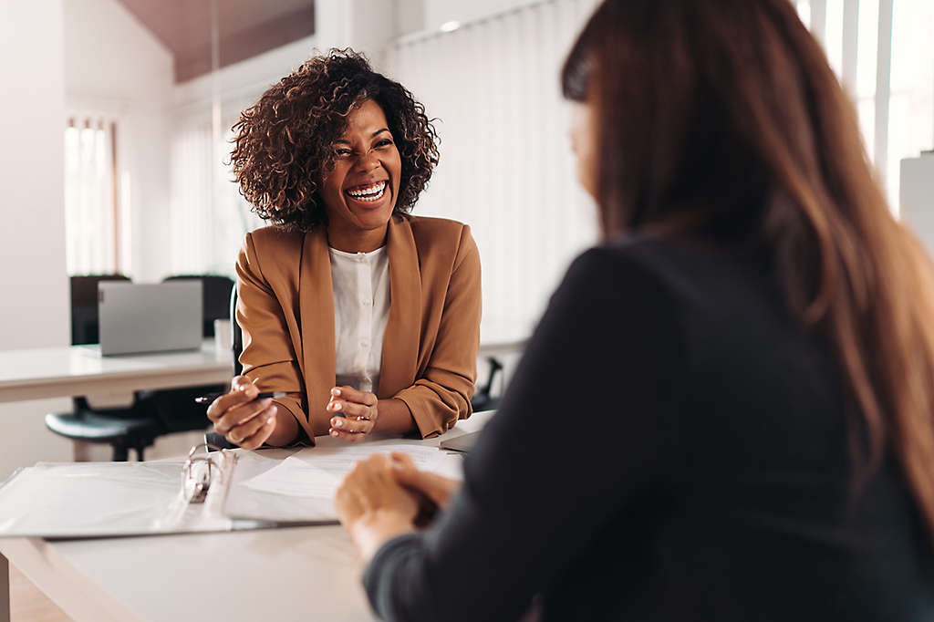  An agent giving advice to a client 