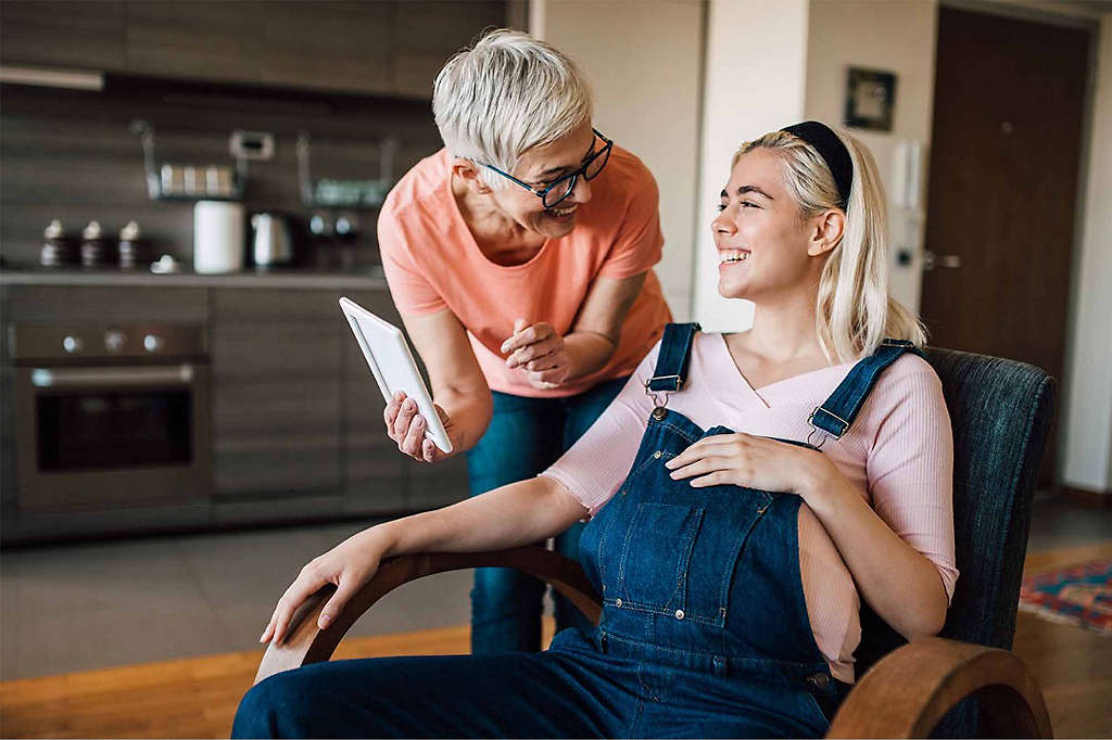 A mother discusses her retirement plans with her daughter.