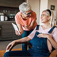 A mother discusses her retirement plans with her daughter. 