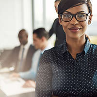  A person in the office smiling