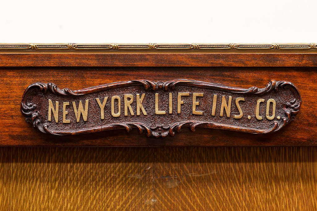 New York Life wood panel on building