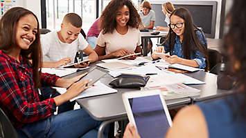 Students learning in classroom