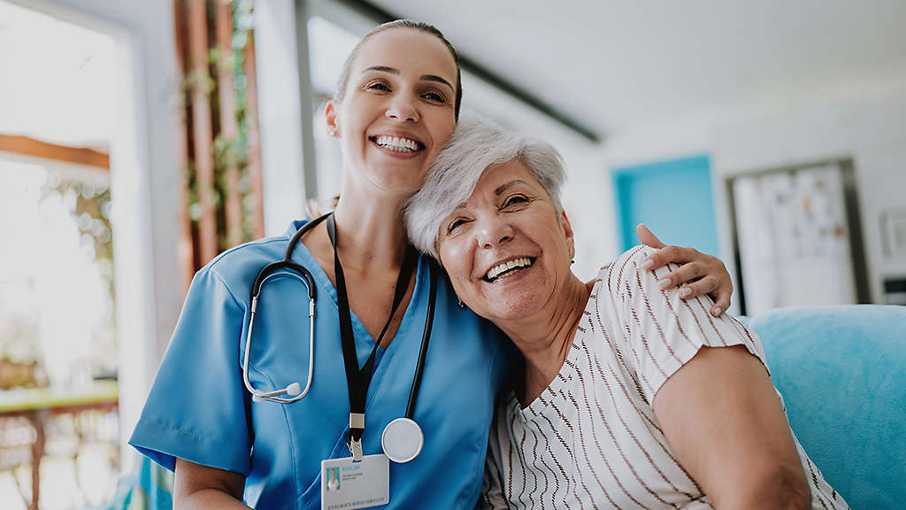 A nurse at a patients home