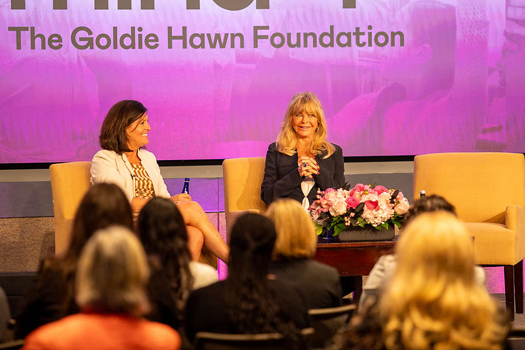 Goldie Hawn presenting at New York Life