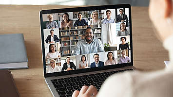 employee remotely connecting via zoom