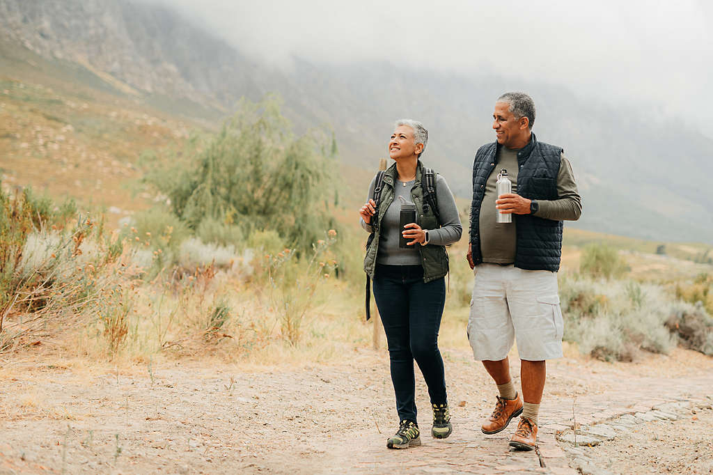 older couple hiking