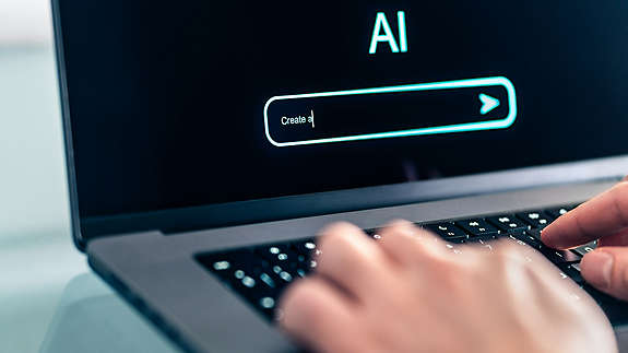 Using AI on a laptop