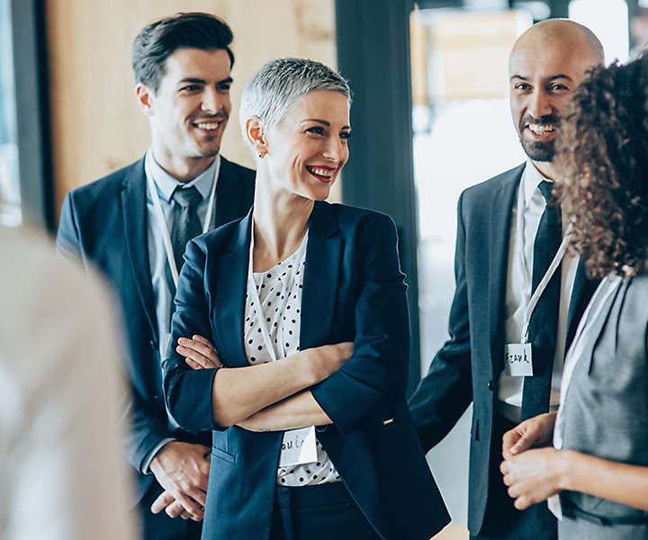 Group of coworkers talking