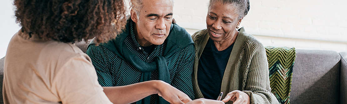 Elderly friends talking