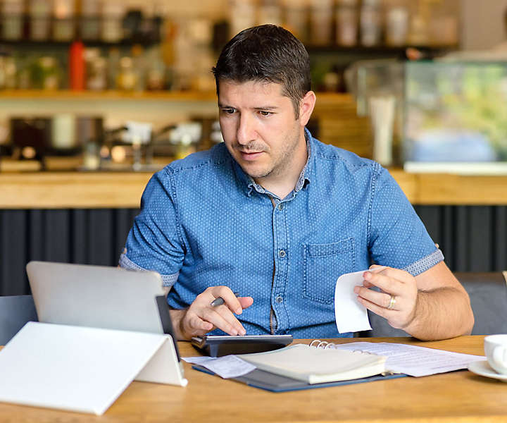 Man working on finances