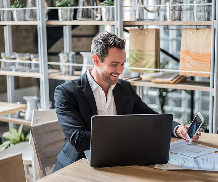 Man doing work on his computer