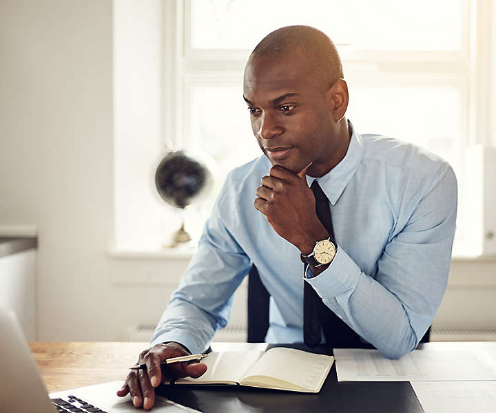 Man working on his computer