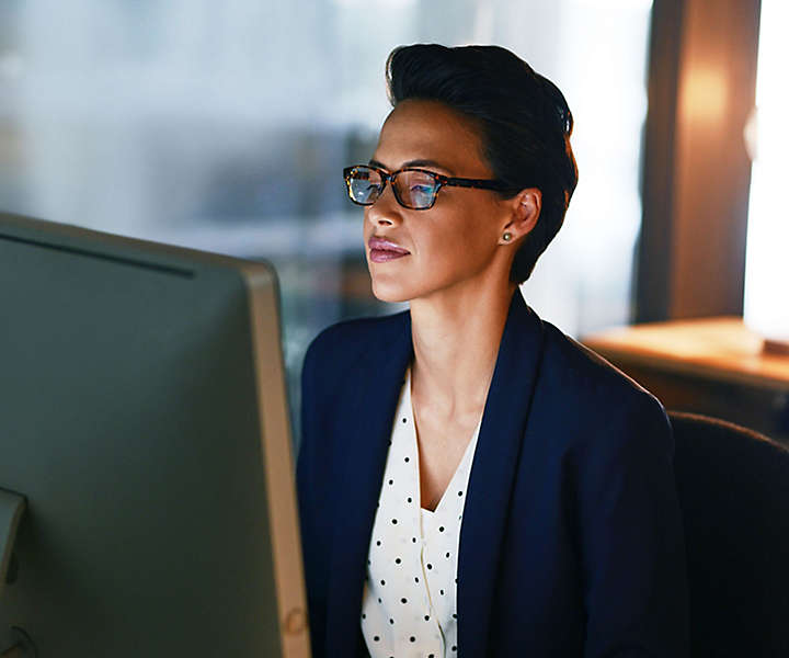 Women working on her computer