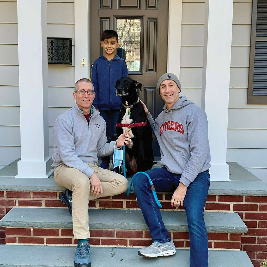 Michael Burke and his family and dog