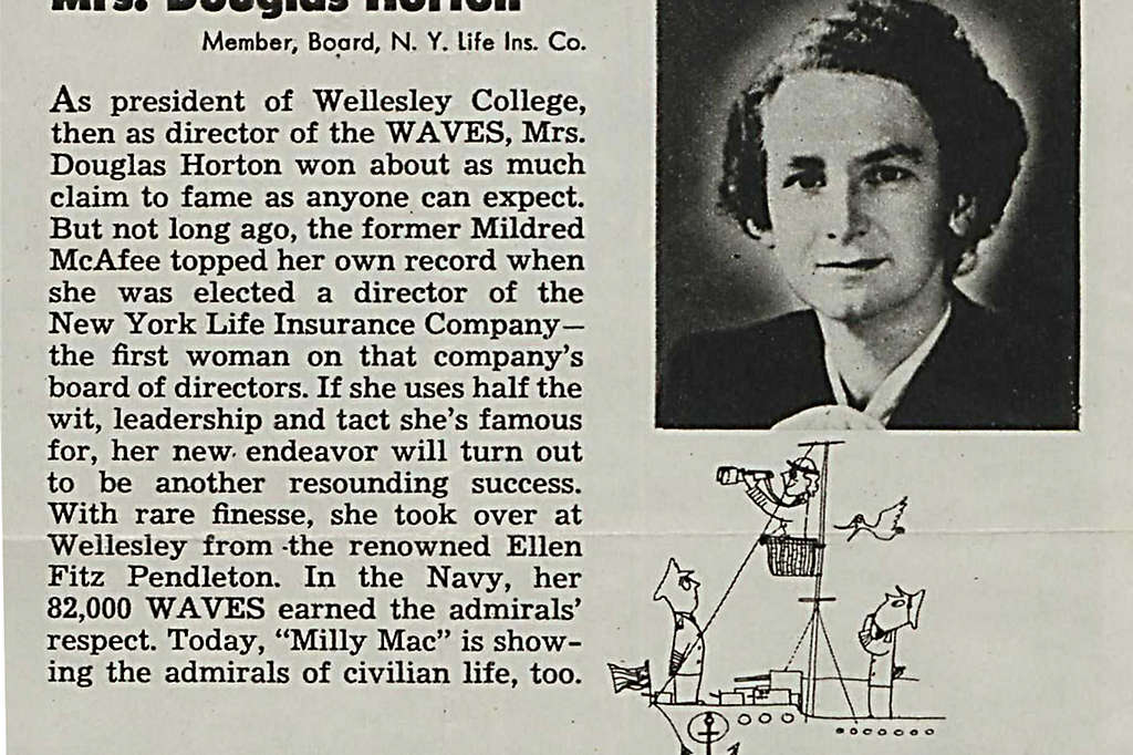 Image of an old news article about Mrs Douglas Horton