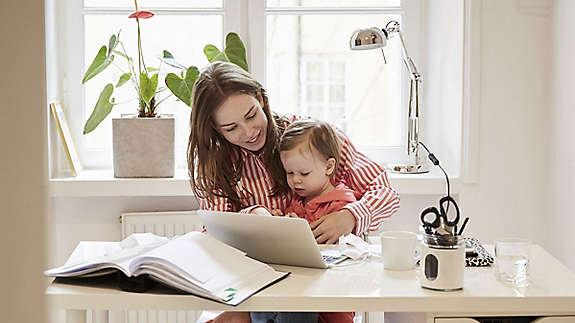 Mother and baby reading