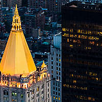 New York Life building at night