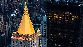 New York Life building at night