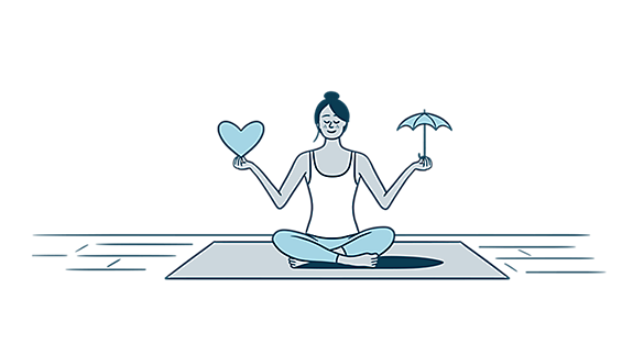 Person sitting on a yoga mat illustration