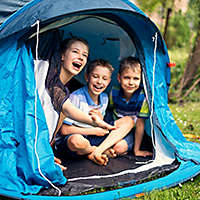 Children in a tent