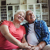  Mature couple sitting together 