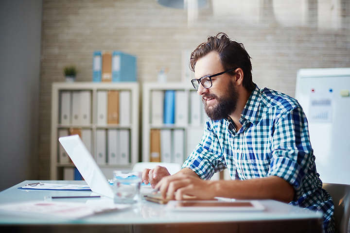 Man working on computer