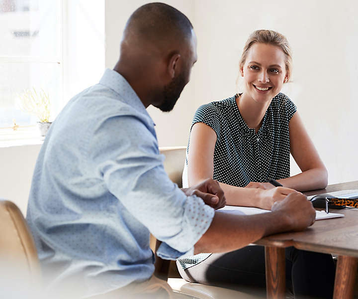 Two people having a conversation