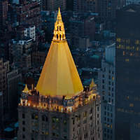 New York Life building in New York City with gold dome