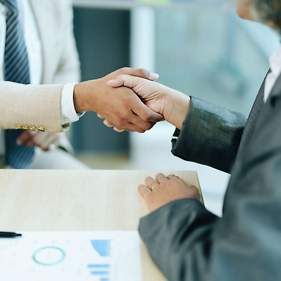 Two people shaking hands